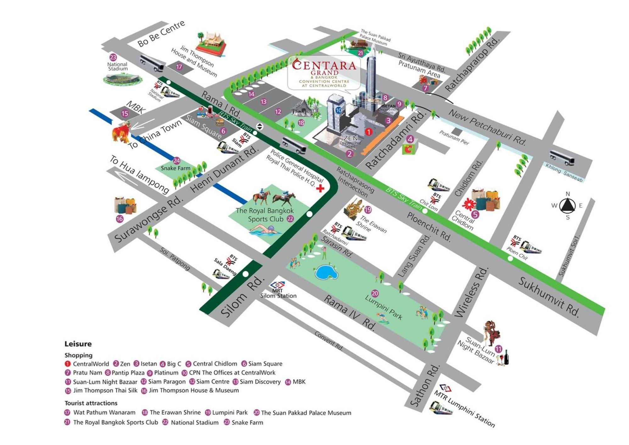 Centara Grand At Centralworld Bangkok Eksteriør bilde Map of the complex